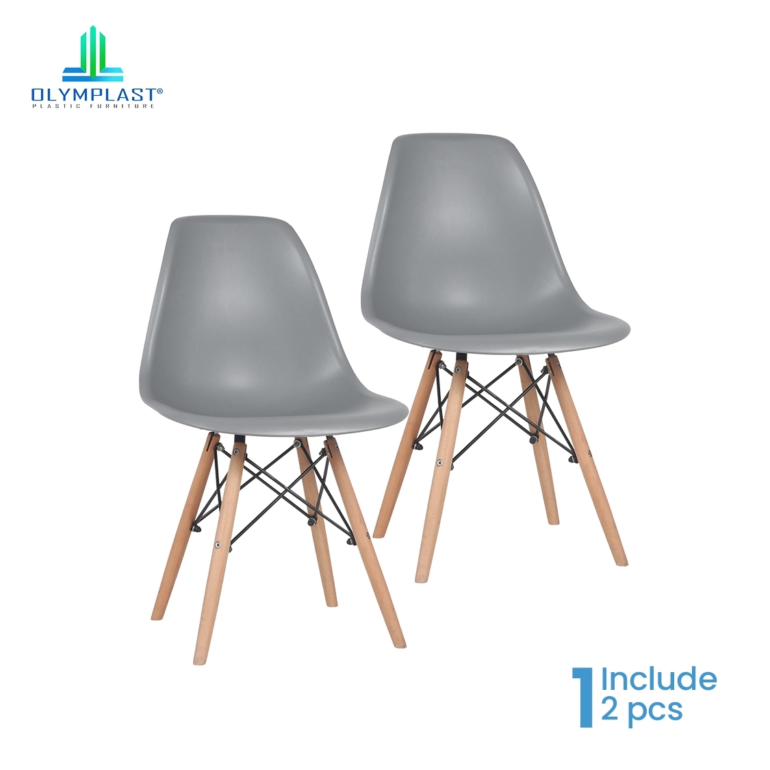 Milenial Chair - Kursi Plastik Scandinavian / Kursi Cafe / Kursi Tamu - 2pcs